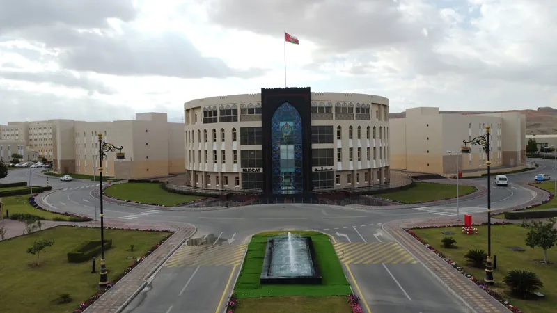 Aerial view of the Military Technological College campus in Muscat